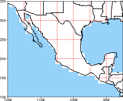 map of Mexico with grid regions
