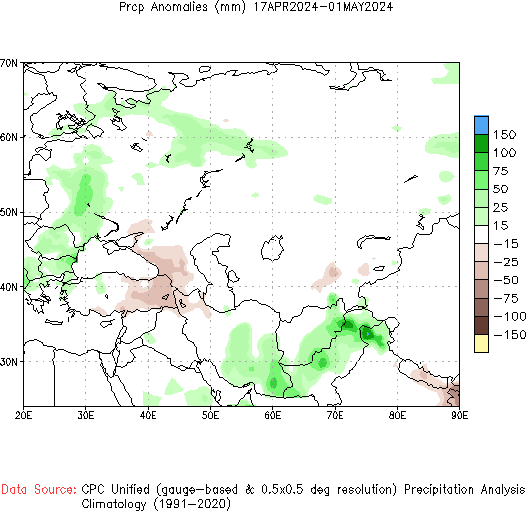 15-Day Precipitation Anomaly