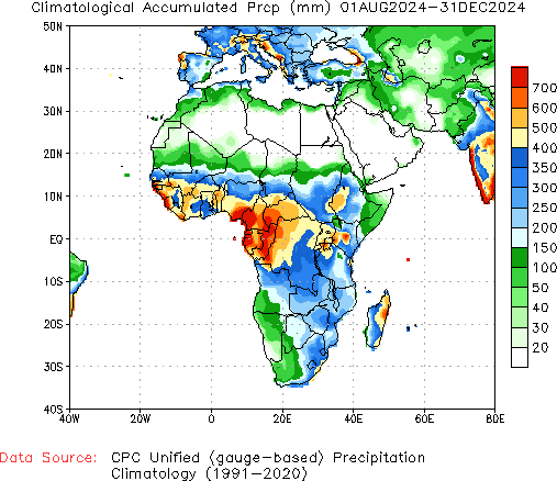 August to current Normal Precipitation (millimeters)