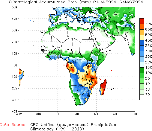 January to current Normal Precipitation (millimeters)