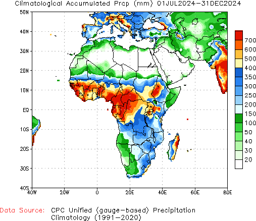 July to current Normal Precipitation (millimeters)