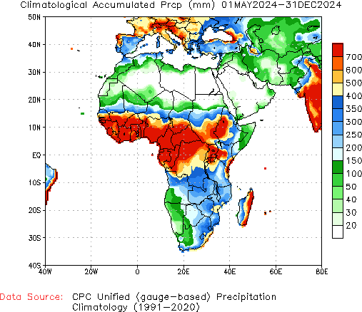 May to current Normal Precipitation (millimeters)