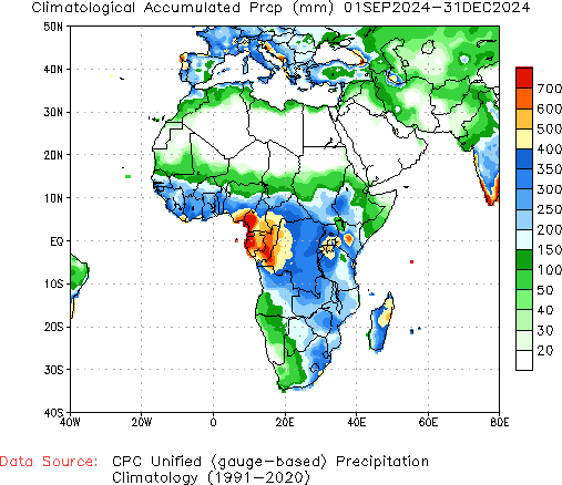 September to current Normal Precipitation (millimeters)