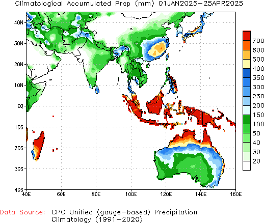 January to current Normal Precipitation (millimeters)