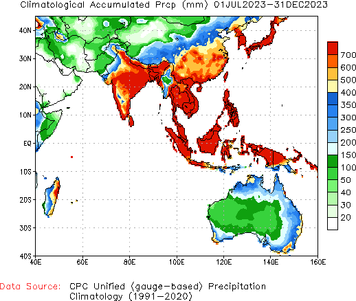 July to current Normal Precipitation (millimeters)