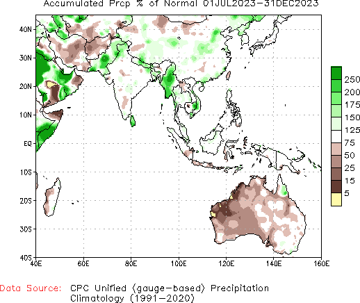 July to current % of Normal Precipitation
