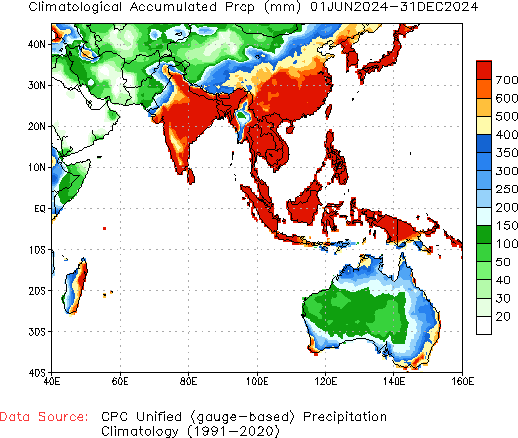 June to current Normal Precipitation (millimeters)