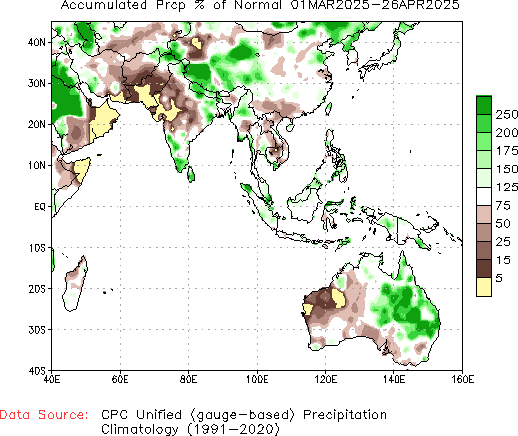 March to current % of Normal Precipitation