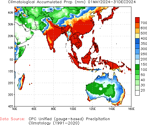 May to current Normal Precipitation (millimeters)