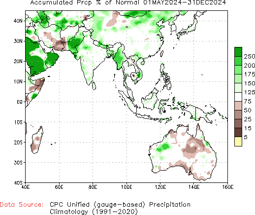 May to current % of Normal Precipitation