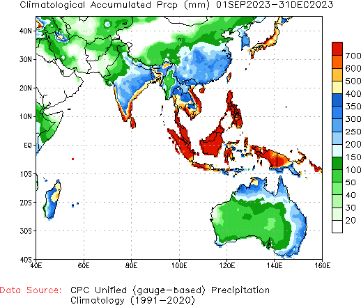 September to current Normal Precipitation (millimeters)