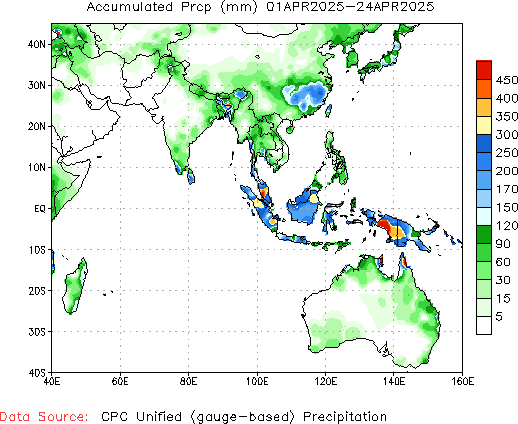 April to current Total Precipitation (millimeters)