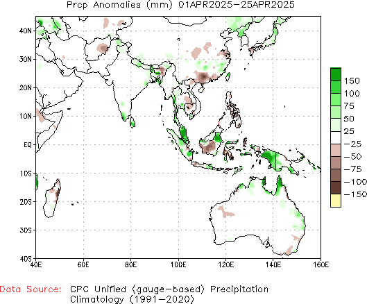 April to current Precipitation Anomaly (millimeters)