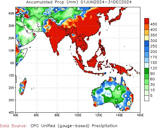 June to current Total Precipitation (millimeters)