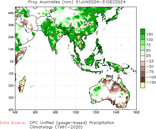 June to current Precipitation Anomaly (millimeters)