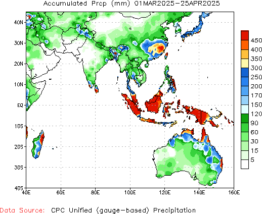 March to current Total Precipitation (millimeters)