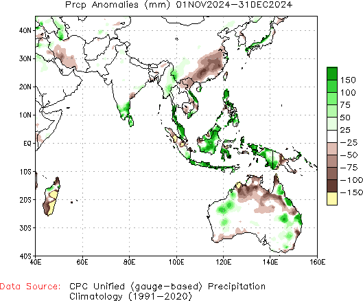 November to current Precipitation Anomaly (millimeters)