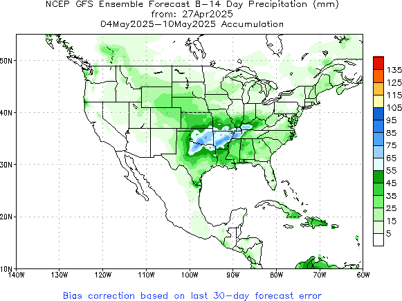 NA Week 2 Accum Precipitation (mm) Forecast