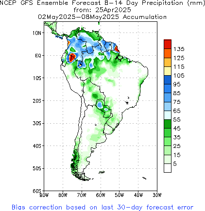 SA Week 2 Accum Precipitation (mm) Forecast