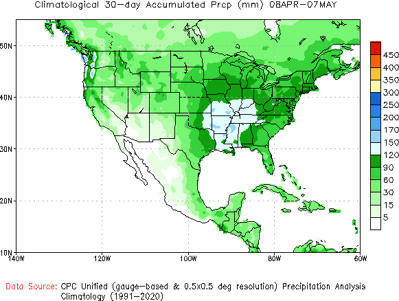 30-Day Normal Precipitation (millimeters)