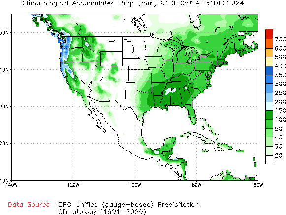 December to current Normal Precipitation (millimeters)