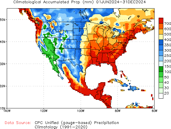 June to current Normal Precipitation (millimeters)