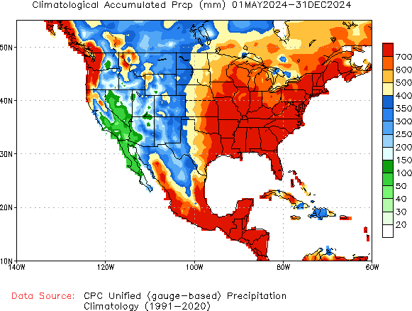 May to current Normal Precipitation (millimeters)