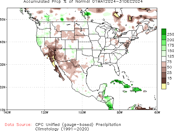 May to current % of Normal Precipitation