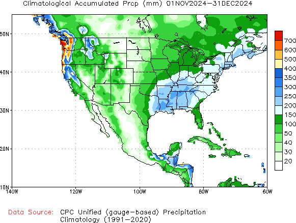 November to current Normal Precipitation (millimeters)