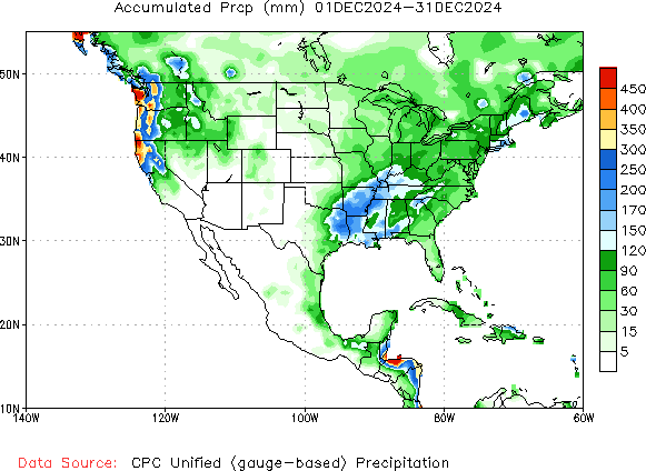 December to current Total Precipitation (millimeters)