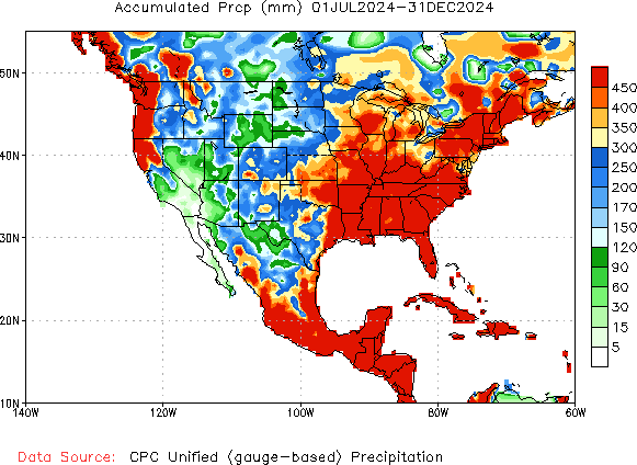 July to current Total Precipitation (millimeters)