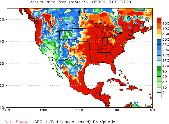 June to current Total Precipitation (millimeters)