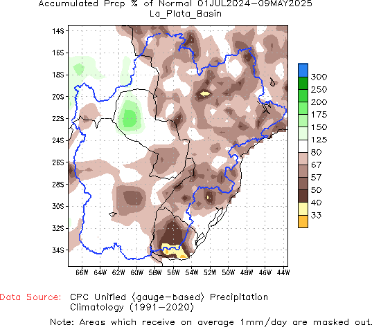 Percent of Normal Precipitation (%)