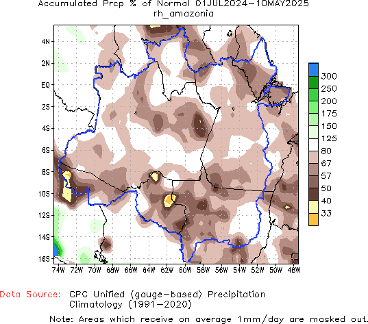 Percent of Normal Precipitation (%)