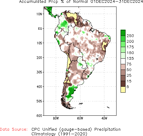 December to current % of Normal Precipitation