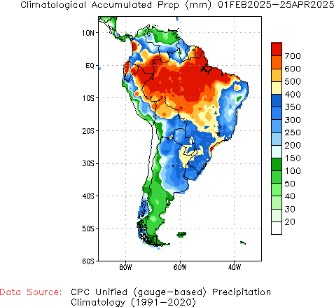 February to current Normal Precipitation (millimeters)