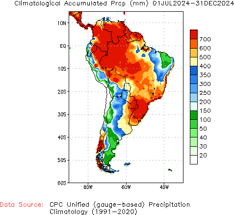 July to current Normal Precipitation (millimeters)