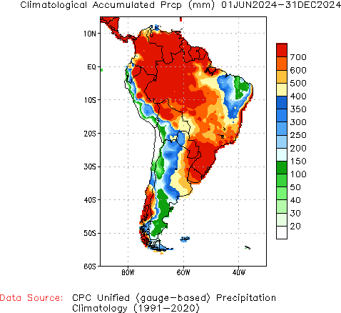 June to current Normal Precipitation (millimeters)