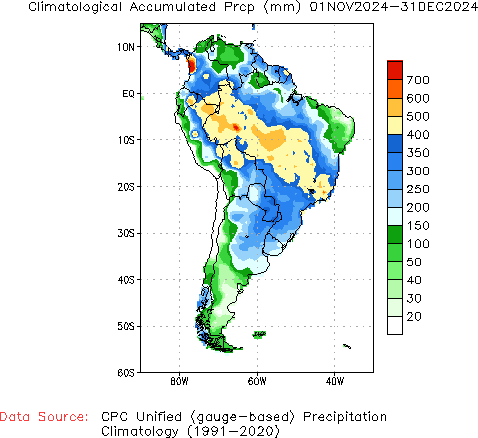 November to current Normal Precipitation (millimeters)