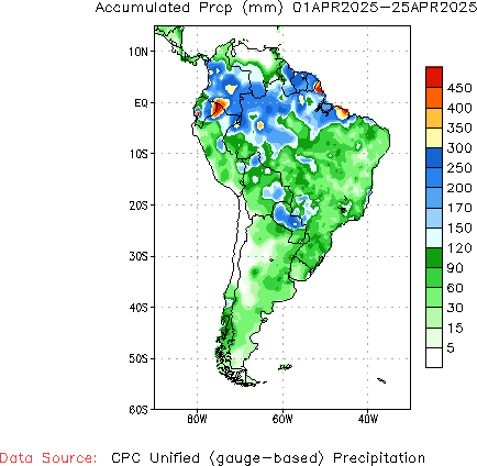 April to current Total Precipitation (millimeters)