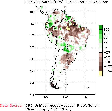 April to current Precipitation Anomaly (millimeters)