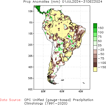 July to current Precipitation Anomaly (millimeters)