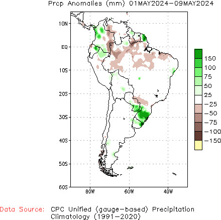 May to current Precipitation Anomaly (millimeters)