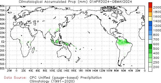 April to current Normal Precipitation (millimeters)