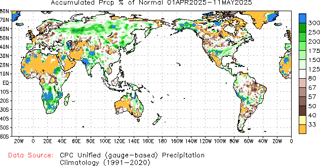 April to current % of Normal Precipitation