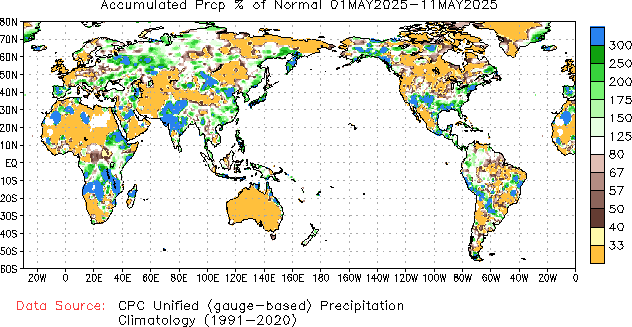 May to current % of Normal Precipitation