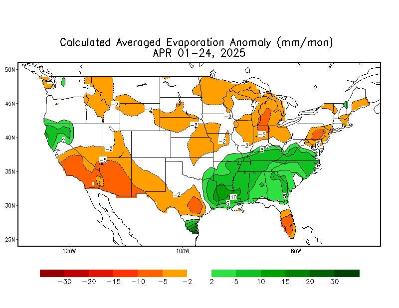 Daily Evaporation Anomaly 