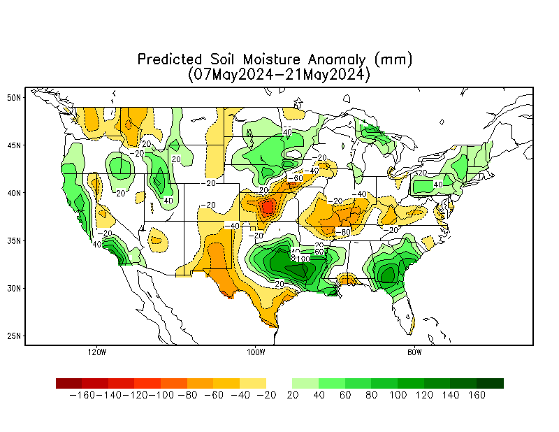 Predicted Soil Moisture Anomaly Week 2 (12z)  - Click to Enlarge