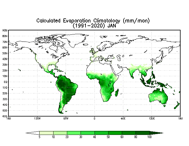 JANUARY Soil Moisture Climatology (mm)