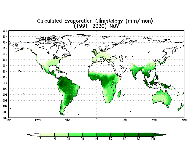 NOVEMBER Soil Moisture Climatology (mm)